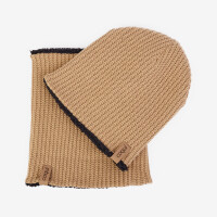 WINTER BEANIE AND COLLAR SET Camel/Black