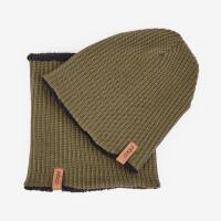WINTER BEANIE AND COLLAR SET Army green/Black