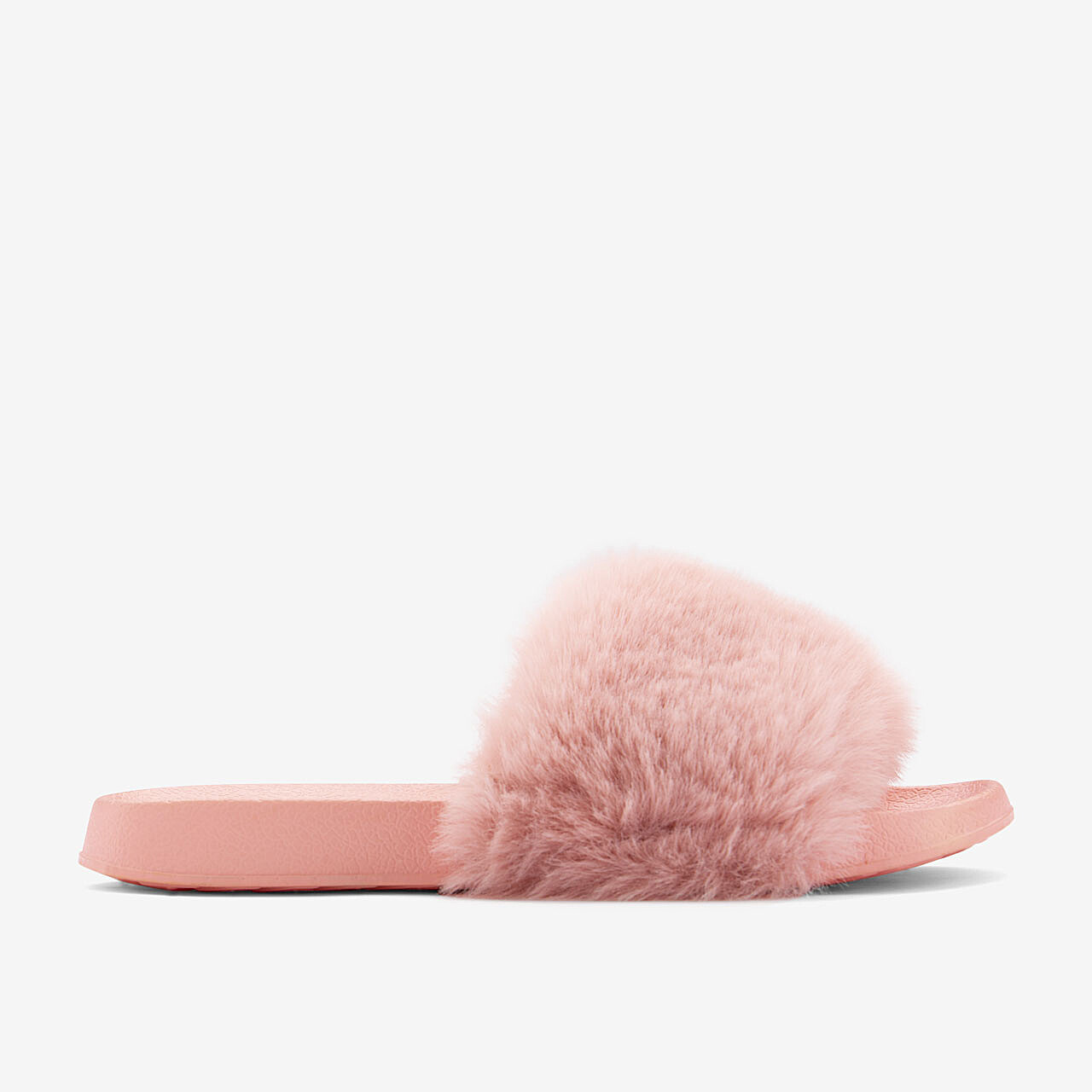Light pink hotsell furry slides