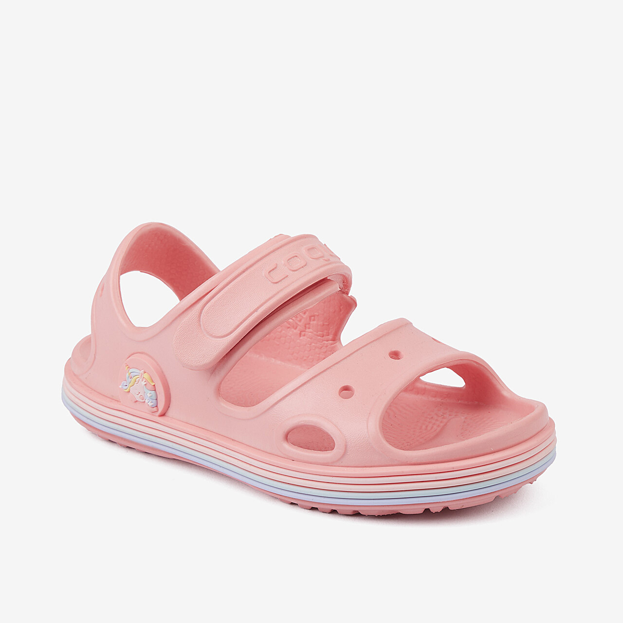 Pink rainbow crocs on sale