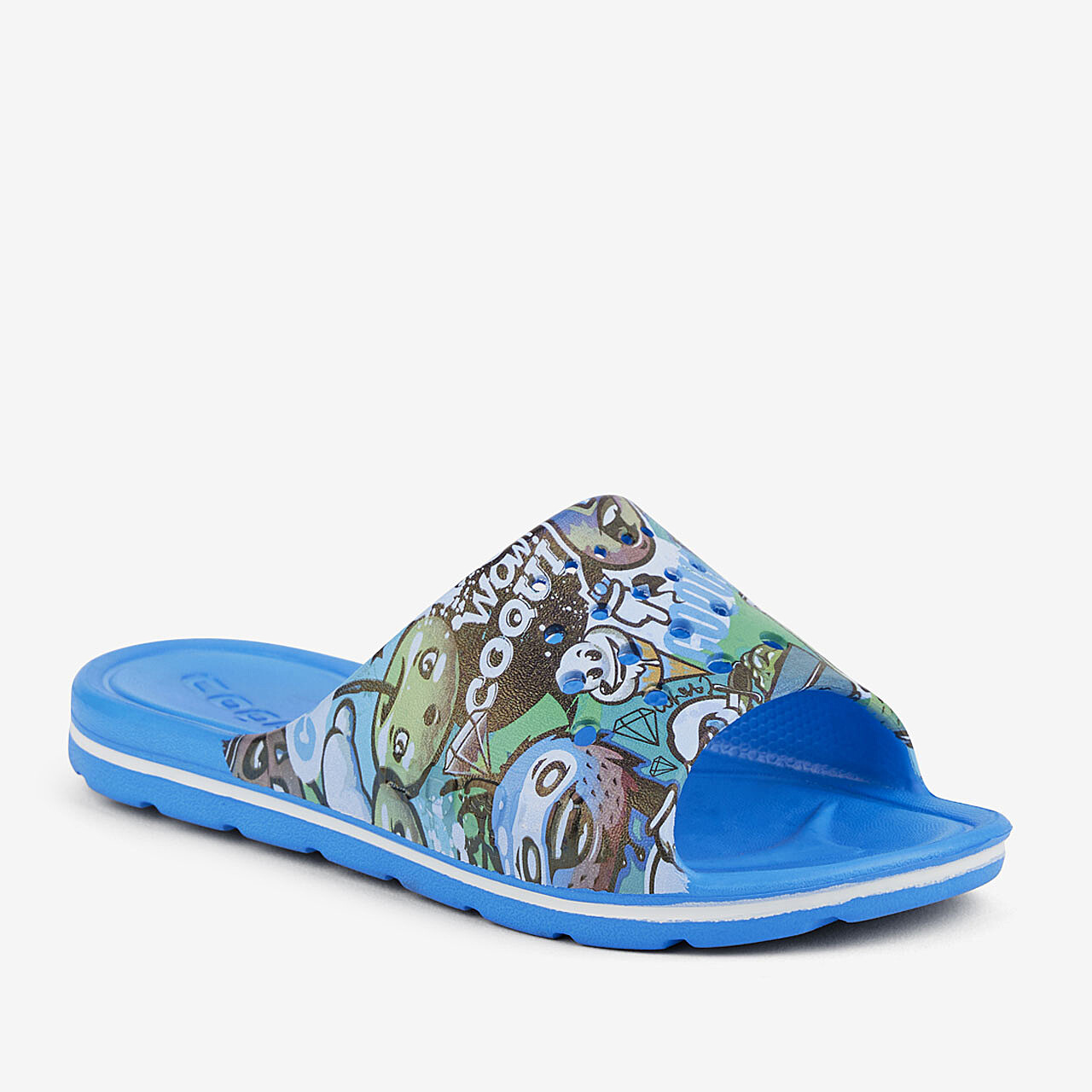 Dětské pantofle COQUI LONG PRINTED Sea blue 28/29