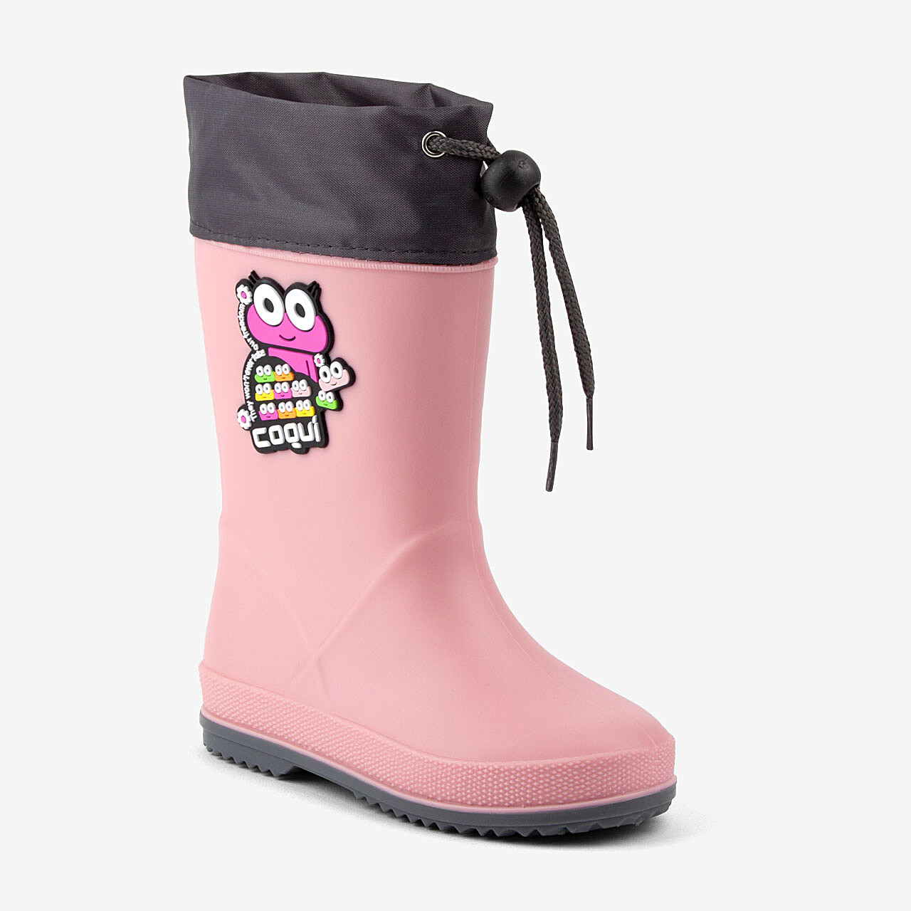 Dětské holínky COQUI RAINY COLLAR FROG Powder pink/Dk. grey 24