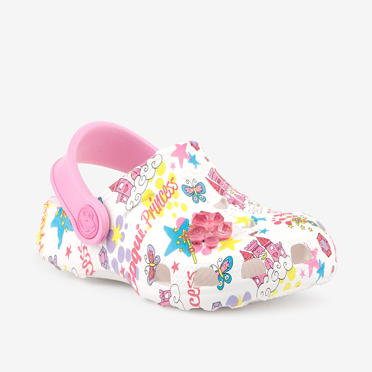 Dětské clogsy COQUI LITTLE FROG White/Dk. Pink Princess + Amulet (23/24-31/32) 25/26