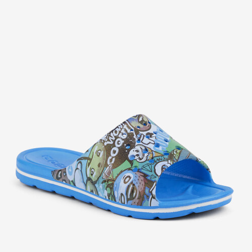 Slipper LONG PRINTED blau