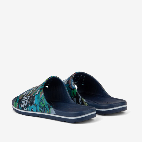 Slipper LONG PRINTED navy blau