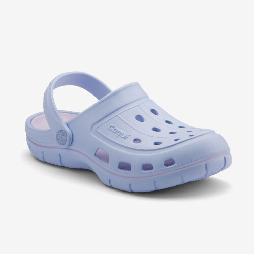 Clogsy JUMPER pastelovo modré/ fialová vložka