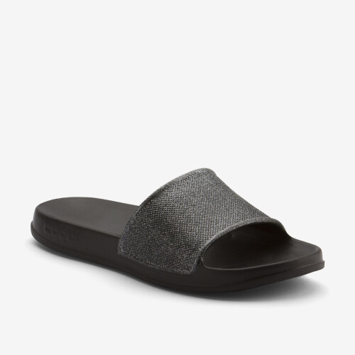 Pantofle TORA černá/stříbrně glitrovaná