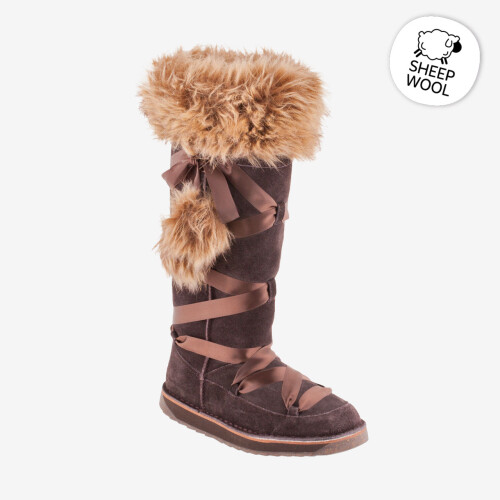 Зимові жіночі високі чоботи COQUI VALENKA (166 Dk brown) коричневий темно-коричневий