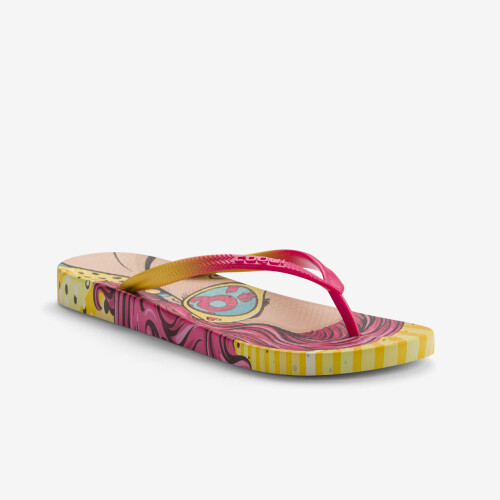 KAJA PRINTED flip-flop papucs rózsaszín/sárga/pop-art fuchsia