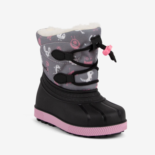 Дитячі  чоботи сноубутси COQUI BERGY (5032 Mid. grey ufo) чорний/сірий сірий/рожевий