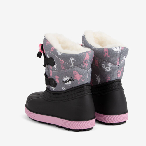 Дитячі  чоботи сноубутси COQUI BERGY (5032 Mid. grey ufo) чорний/сірий сірий/рожевий