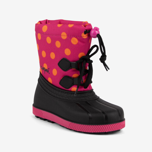 Дитячі  чоботи сноубутси COQUI BERGY (5033 Lt. fuchsia dots) чорний/рожевий/малиновий фуксія/чорний
