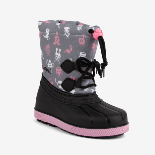 Дитячі  чоботи сноубутси COQUI BERGY (5033 Mid. grey ufo) чорний/сірий сірий/рожевий