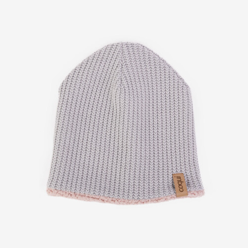 WINTER BEANIE Lt. Grey/Old pink