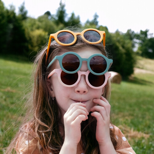Sluneční brýle dětské mintové/hnědé