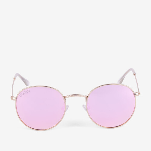 Slnečné okuliare UNISEX zlatá, ružové sklá