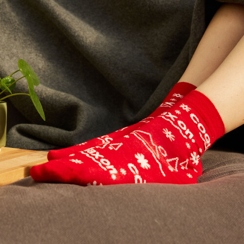 Різдвяні шкарпетки для дорослих червоні