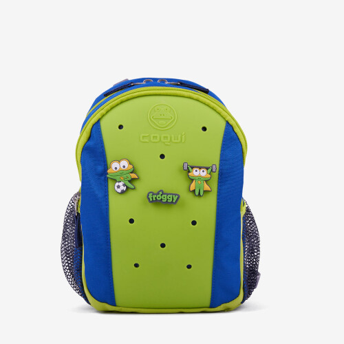 Detský batoh RUCKSY zelený/modrý s 3 amuletmi