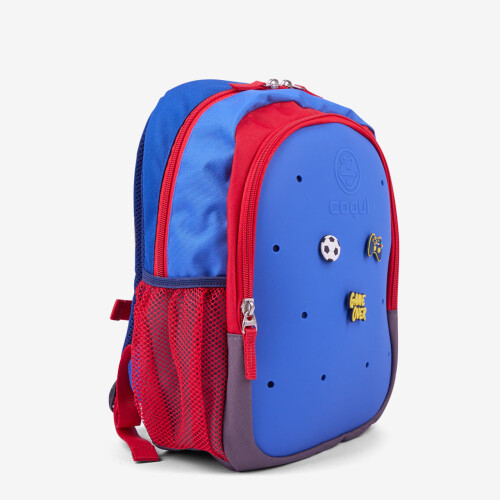 Detský batoh BAGSY modrá/červená s 3 amuletmi