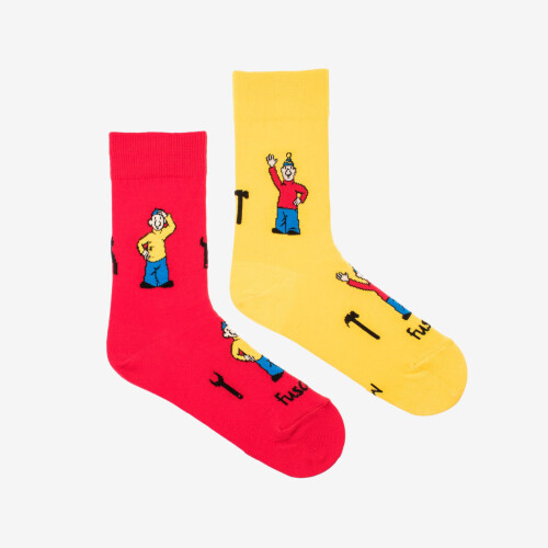 PONOŽKY Pat a Mat žluto-červené