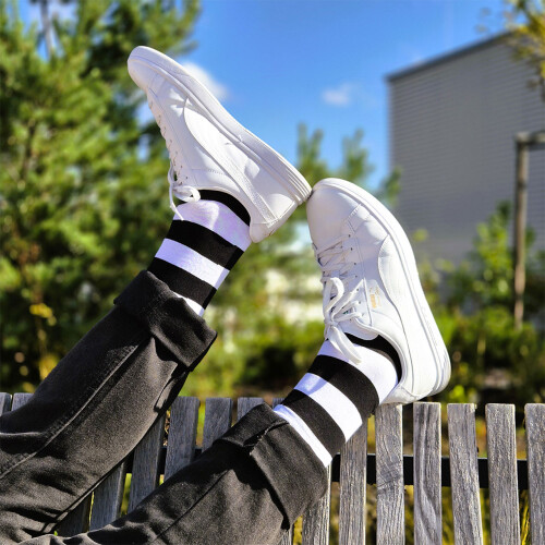 SOCKS Šport biely pásik