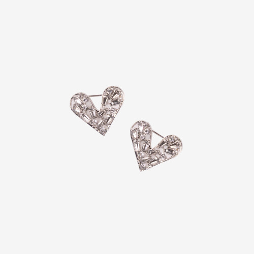 PIN Srdce Stříbrná (2 ks)