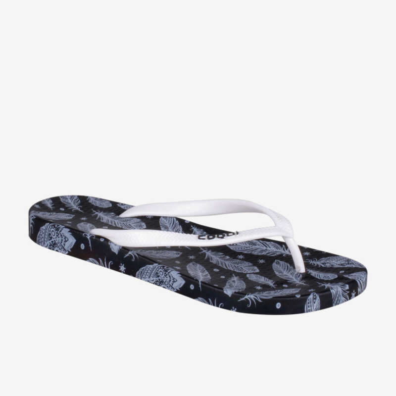 KAJA PRINTED flip-flop papucs fekete/fehér