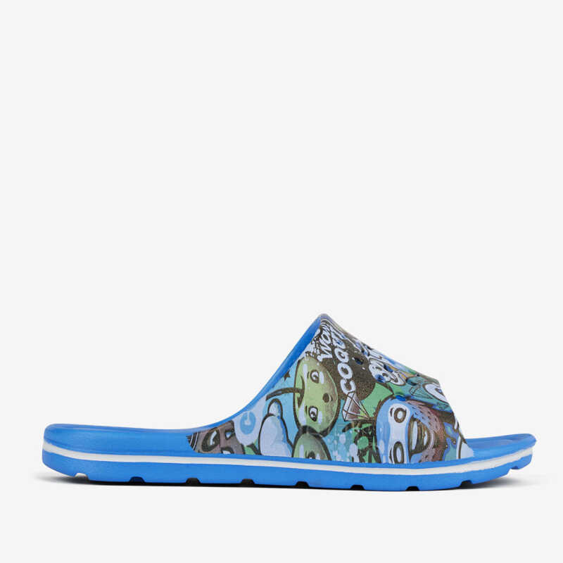 Slipper LONG PRINTED blau