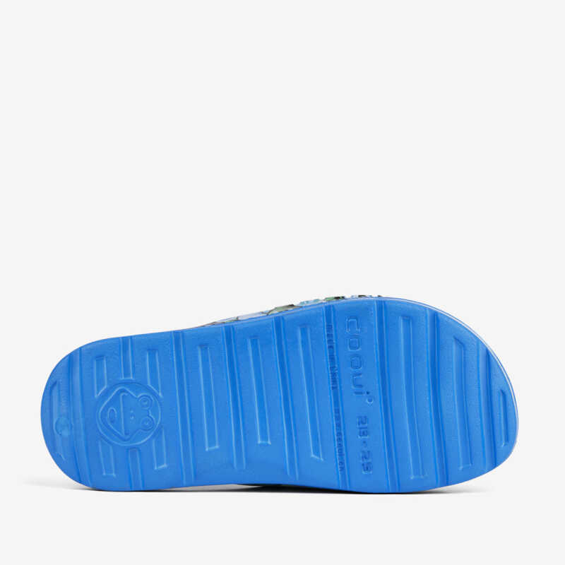 Pantofle LONG PRINTED modrá