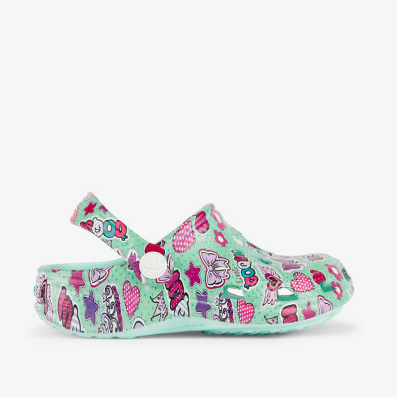 Clogs BIG FROG PRINTED mint/rosa