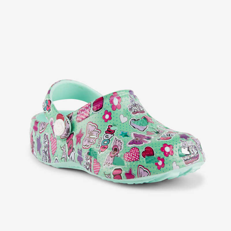 Clogs BIG FROG PRINTED mint/rosa