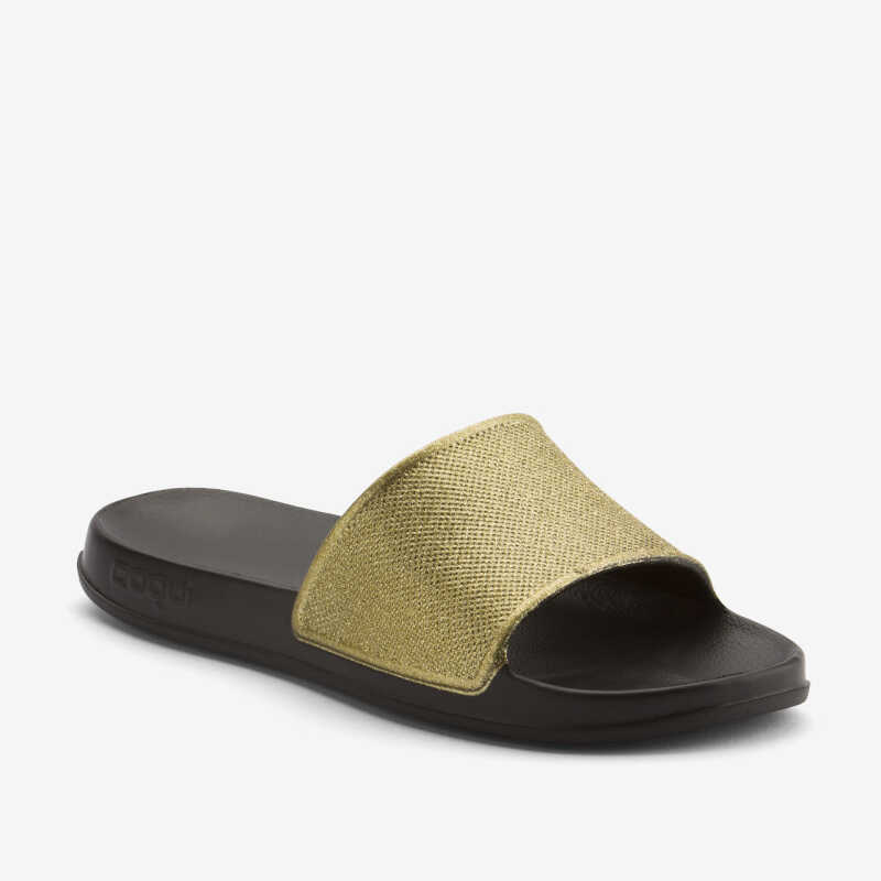 TORA GLITTER Pantoffel schwarz/gold glitter