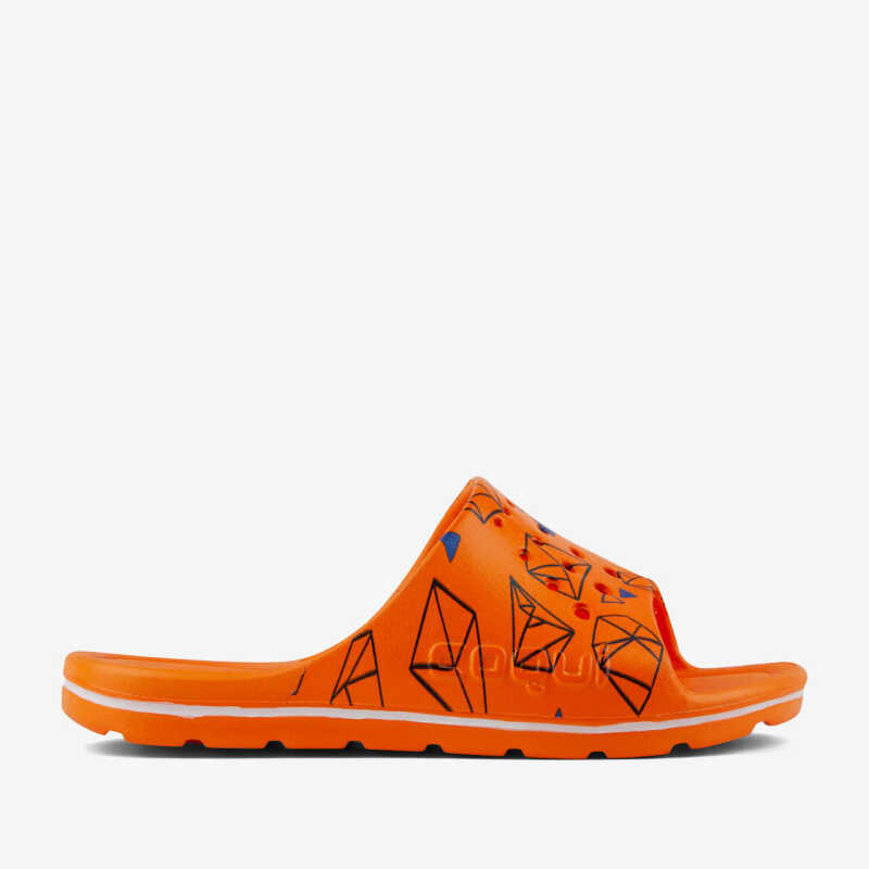 Pantofle LONG PRINTED oranžová