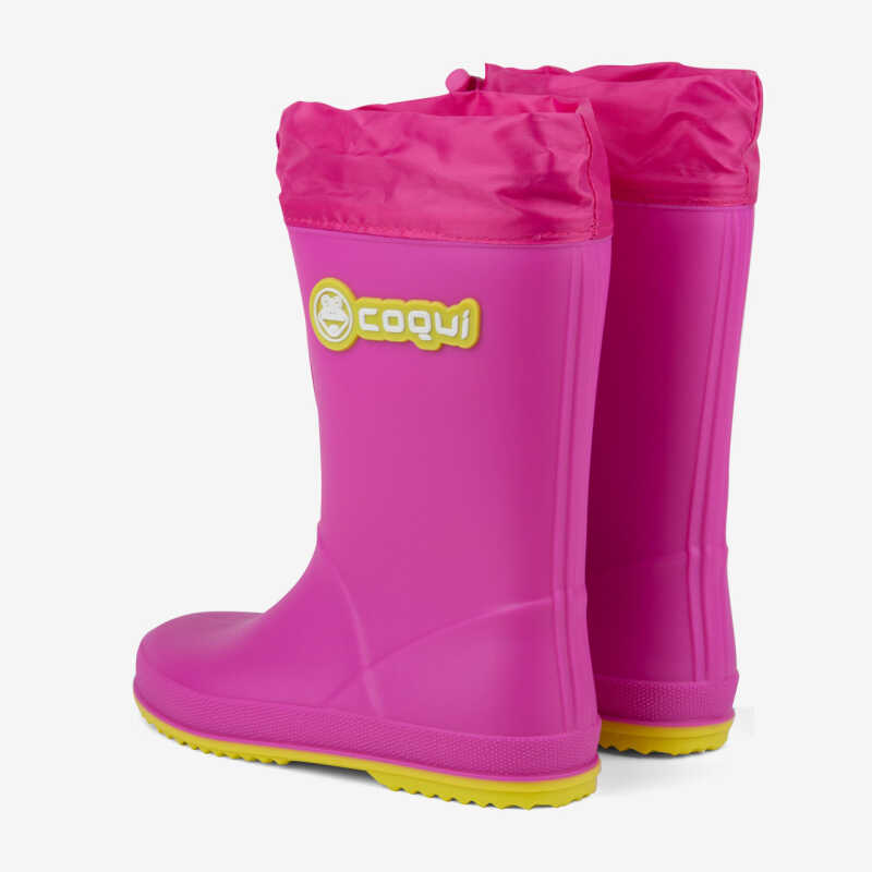 Gumáky RAINY COLLAR ružové/žlté