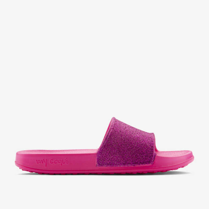 Pantofle TORA GLITTER tmavě růžová/glitrovaná