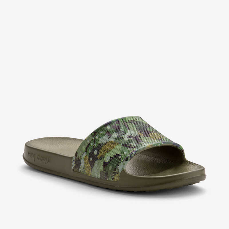 Šľapky TORA K vojenské zelené potlač maskáč