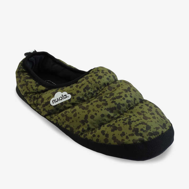 Papuče NUVOLA W vojenská zelená potlač khaki