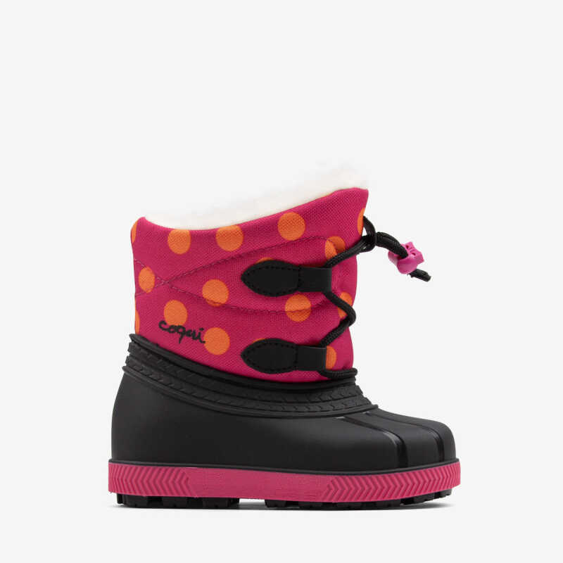 Snehule BERGY 20-27 ružové fuchsia/bodky