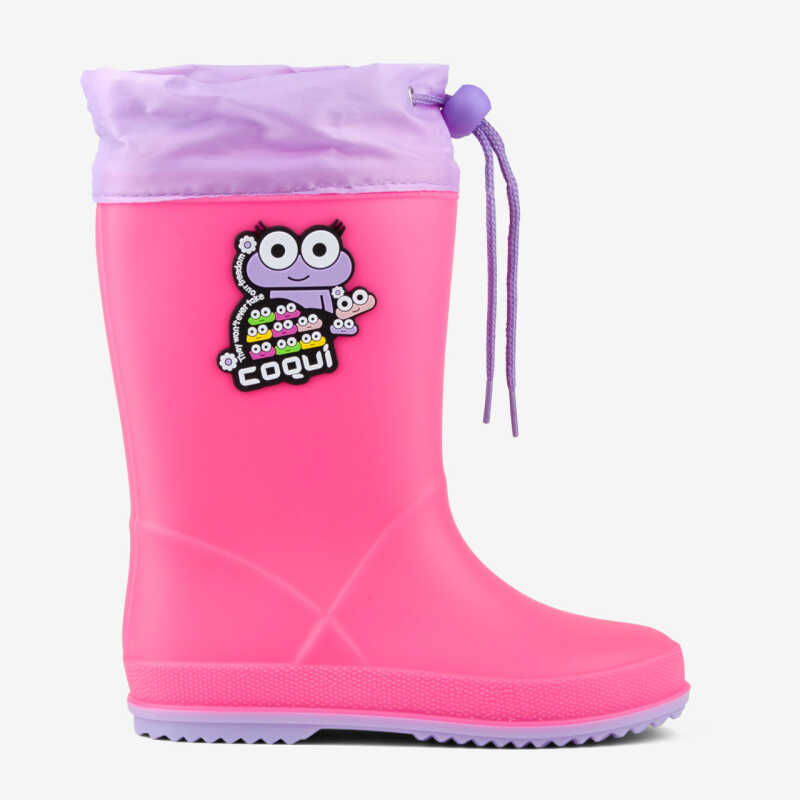 Regenstiefel RAINY COLLAR FROG lt. fuchsia/lt. lila