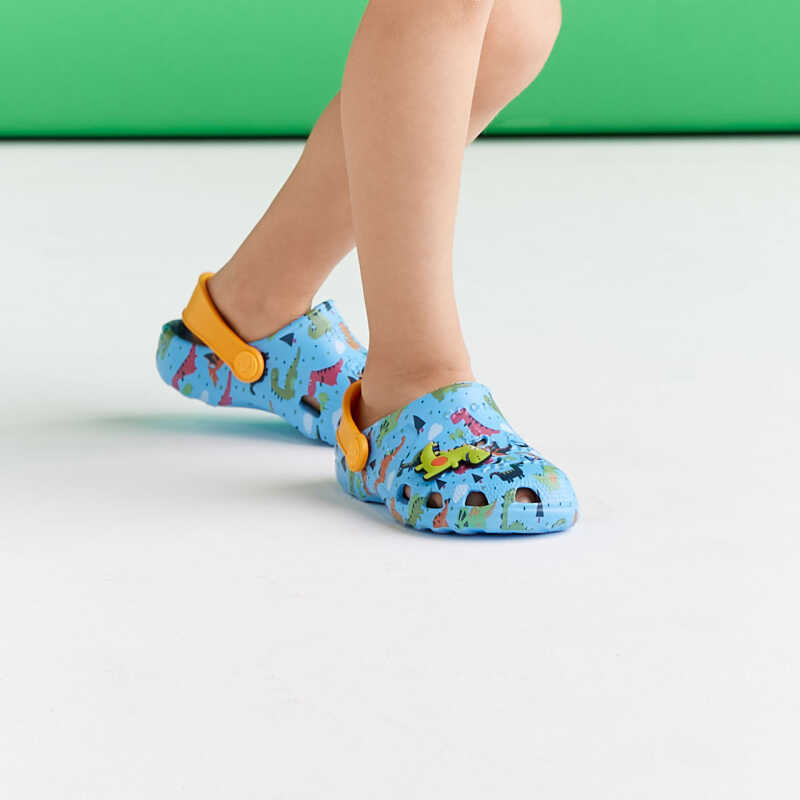 Clogs LITTLE FROG Dino mit Anstecker