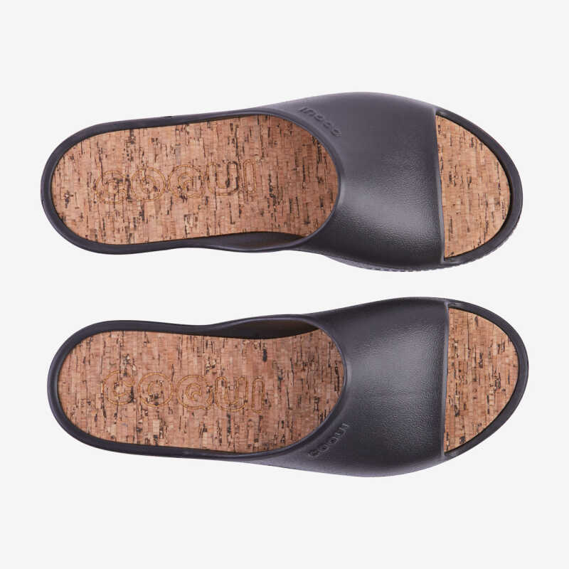 Platform slides PAM black with cork