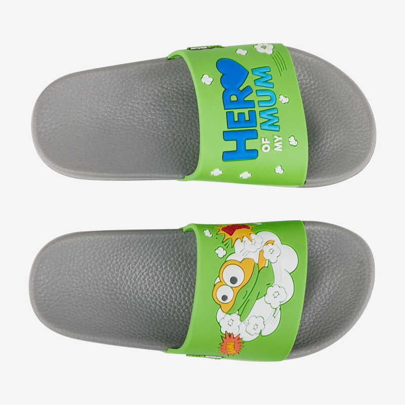 Pantofle RUKI šedá/zelená Hero