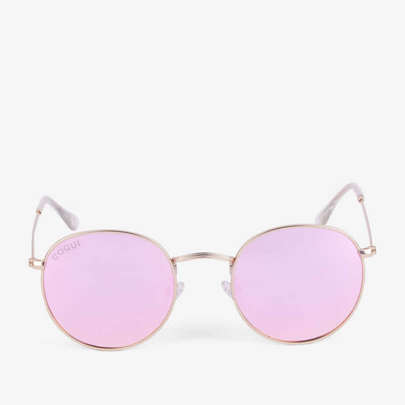 Slnečné okuliare UNISEX zlatá, ružové sklá