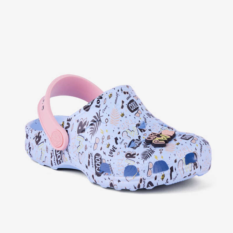 Nazouváky LITTLE FROG světle modré/růžové + amulet