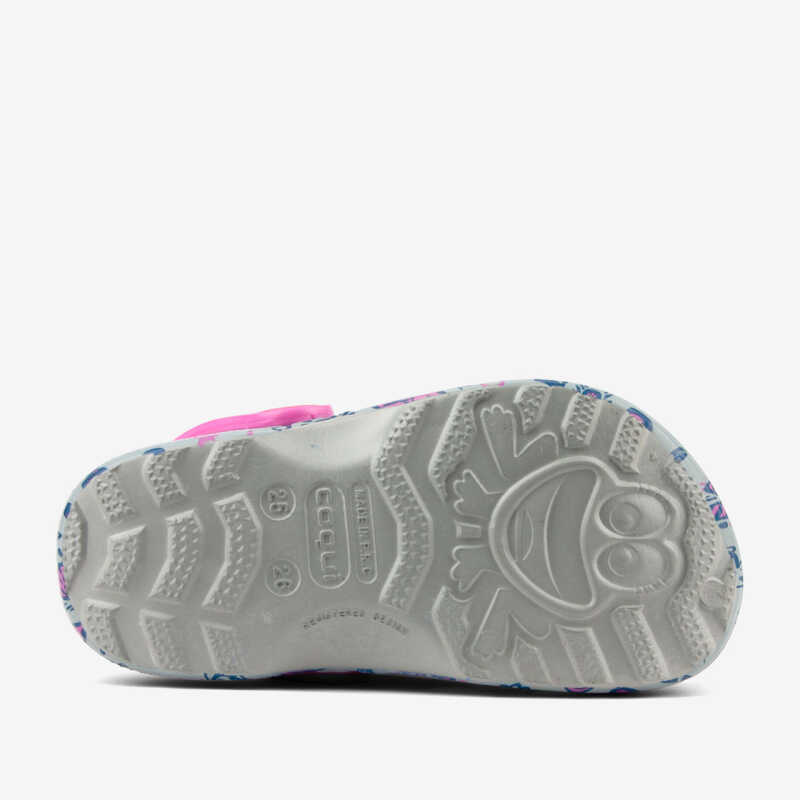 Clogs LITTLE FROG šedé/ružové s amuletom