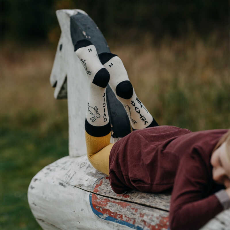 PONOŽKY Bob a bobek bílo-černé