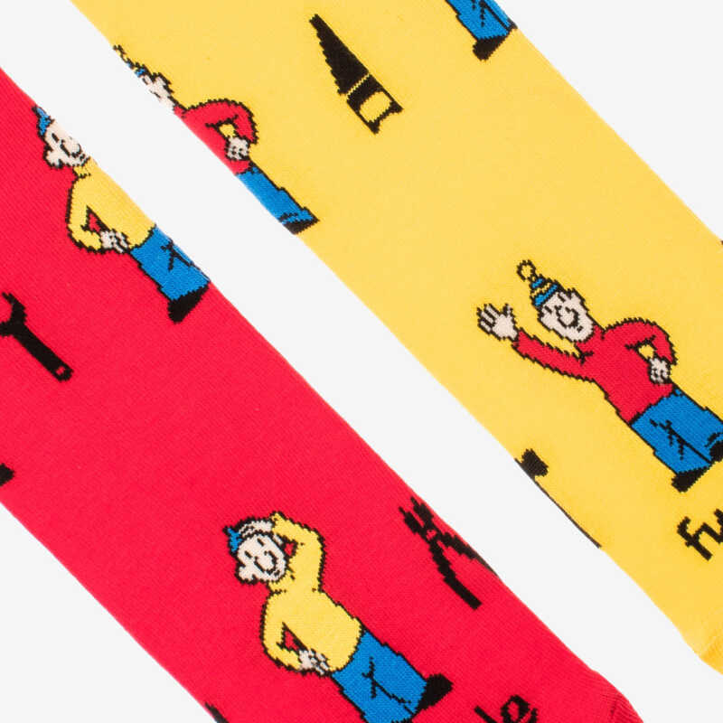 PONOŽKY Pat a Mat žluto-červené