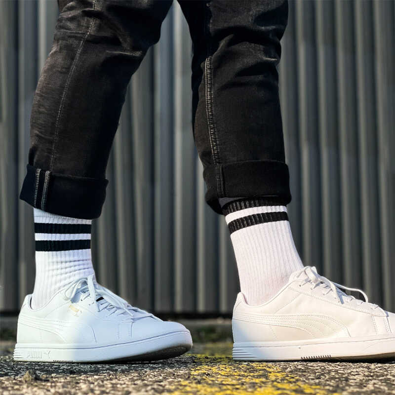 SOCKS Šport biely pásik