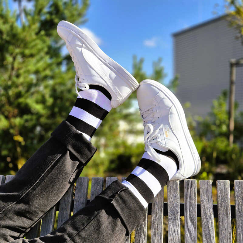 SOCKS Šport biely pásik