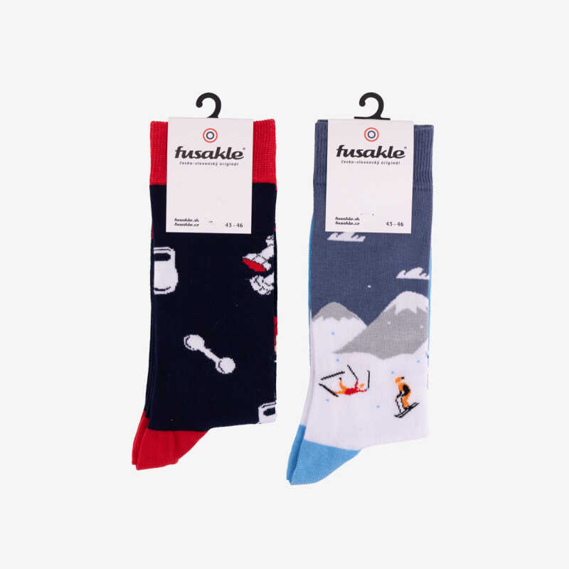 Vánoční balíček ponožek Fitness + V zime na svahu